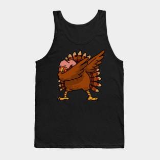 Dabbing Turkey Thanksgiving Shirt Funny Turkey Dab T-shirt Tank Top